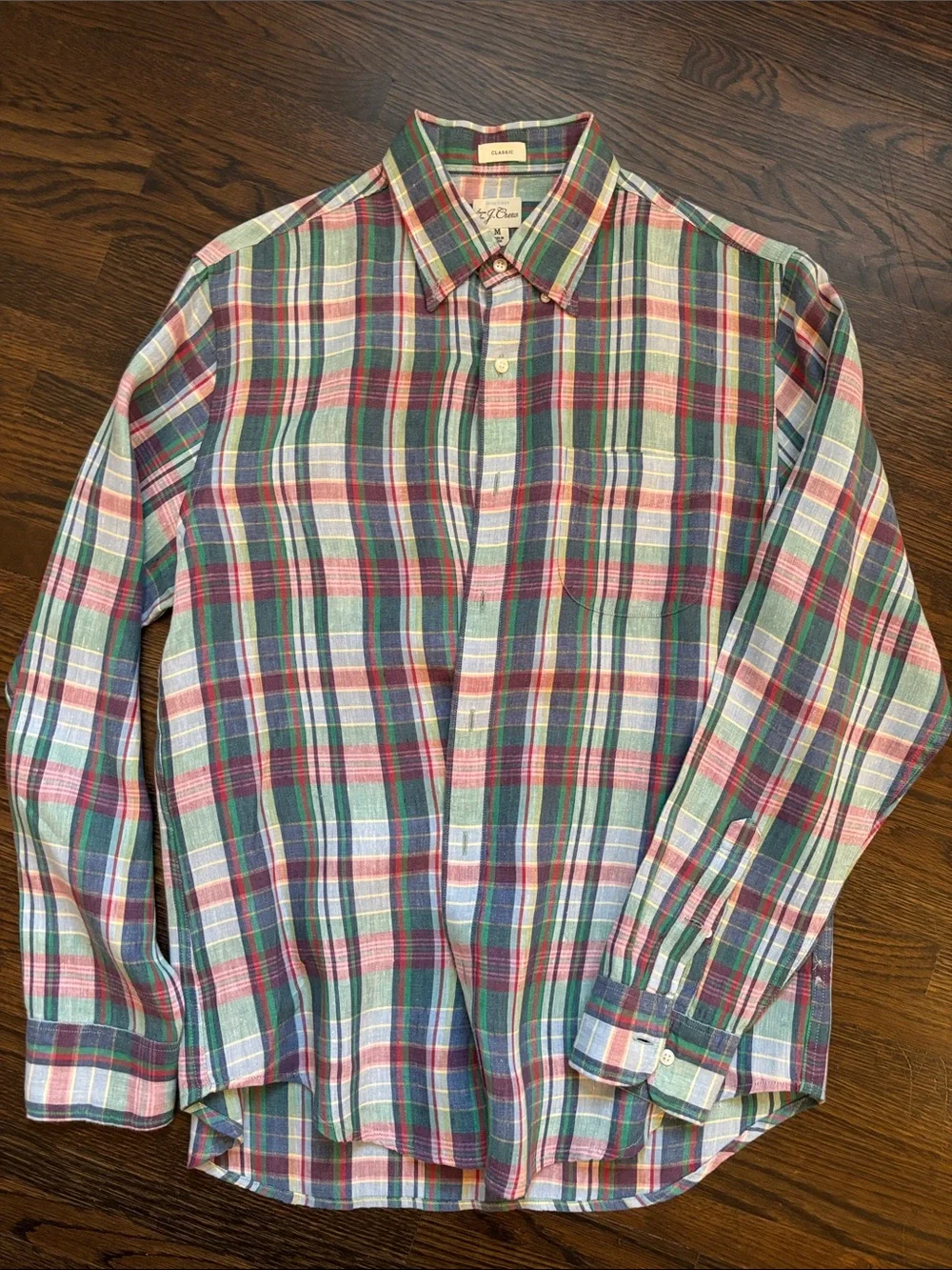 J. Crew Classic Plaid Button-Up Shirt in Irish Linen